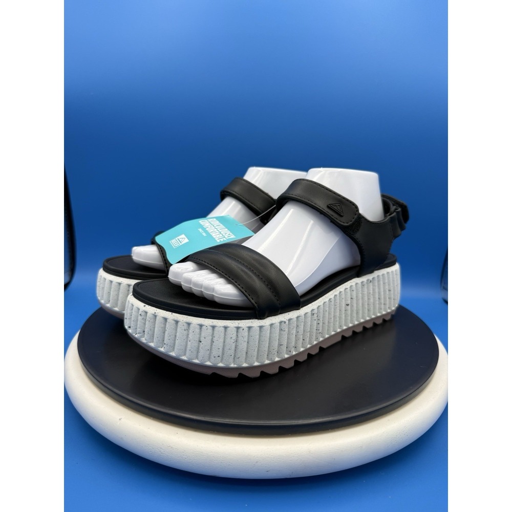 Reef Vista Higher Raya Women's Size 8 Black White Platform Sandals Beach CJ6489